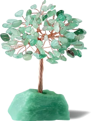 Vista 8 de QINJIEJIE Árbol de cristal de cuarzo rosa, cristales curativos, decoración de escritorio rosa, árbol de piedras preciosas naturales, base de alambre