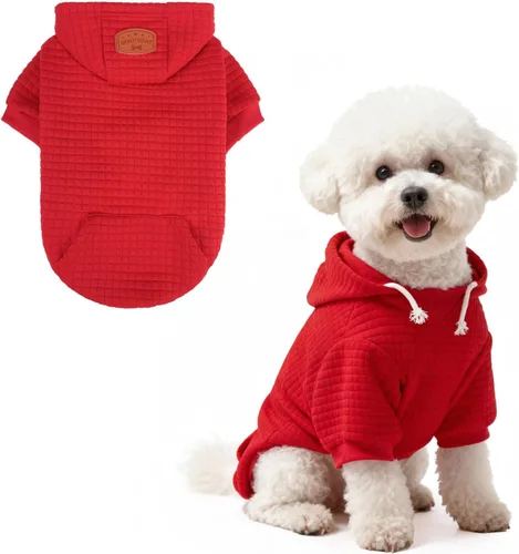 Vista 16 de BEAUTYZOO - Sudadera con capucha para perros con agujero para correa y bolsillo, suéteres para perros pequeños, medianos y grandes, niños y niñas