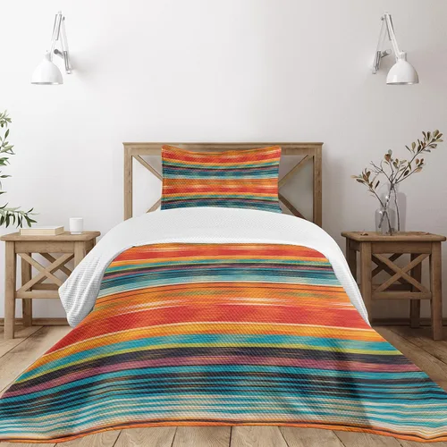 Vista 9 de Lunarable Colcha verde cazador, estilo mandala oriental retro, patrón de remolinos antiguos, diseño de remolinos florales, decorativo, acolchado