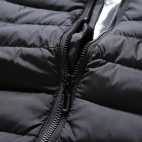 Vista 4 de Chaqueta eléctrica con calefacción, para hombres y mujeres, chaqueta con capucha eléctrica USB, calentador de cuerpo, chaqueta con capucha