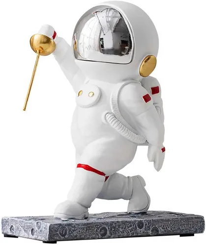 Vista 10 de LEONARK Regalos de esgrima, estatua de astronauta, figura de astronauta, colección de recuerdo de esgrima