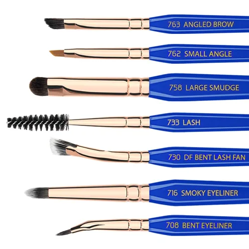 Vista 4 de Bdellium Tools Cepillo de maquillaje profesional Triángulo dorado - Ojos Sólo 15 piezas Juego de brochas con bolsa de pie