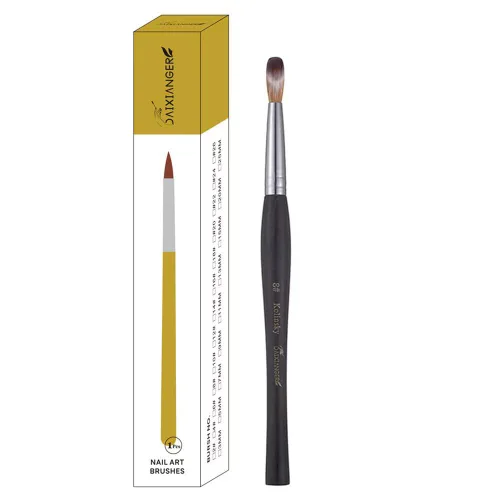 Vista 15 de Kolinsky Acrylic Nail Art Brush Size 16, Kolinsky Hair Oval Shaped for Acrylic Application, Professional Manicure Tool for Nail Extension & 3D