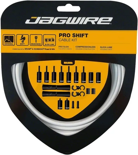 Vista 12 de Jagwire - Kit de cambio universal 2X Pro para carretera, MTN y grava Compatible con engranajes SRAM y Shimano, cables de acero inoxidable pulido
