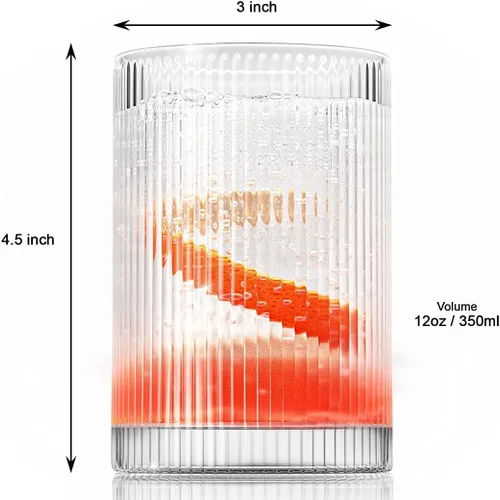 Vista 4 de LEMONSODA - Vasos de cóctel vintage Highball, 12 onzas, juego de 4