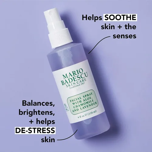 Vista 7 de Mario Badescu Spray facial Duo – Incluye aloe, manzanilla y lavanda PLUS aloe, pepino y tóner de té verde para cara, cuello o cabello – Bruma facial