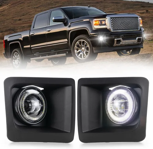 Vista 8 de BUNKER INDUST Luces antiniebla LED para GMC Sierra 1500 2014-2015, kit de lámpara antiniebla de conducción de parachoques