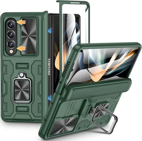 Vista 46 de VEGO Funda para Galaxy Z Fold 4 con Cubierta de Cámara Deslizante y Protección de Bisagra Funda con Protector de Pantalla Soporte Magnético de 360°