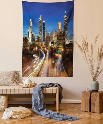 Vista 10 de Lunarable Tapiz de Puerto Rico, histórico Fort San Felipe del Morro, paisaje de América Central y Caribe, decoración de tela para colgar en la pared