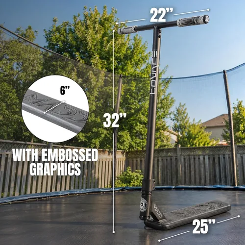 Vista 3 de Patinete de Trampolín Pro Madd Gear para Trucos – Tubo de Dirección Real, T-Bar Pro, Plataforma de Espuma – Práctica de Acrobacias Interior y Negro