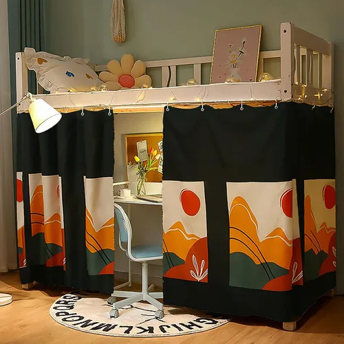 Vista 9 de MioCloth Cortina a prueba de luz para dormitorio, litera, decorativa, cubierta de privacidad, toldo para decoración de fondo de fotos, cortina opaca