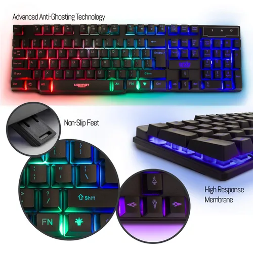 Vista 2 de Gaming Keyboard and Mouse and Mouse pad and Gaming Headset, Wired LED RGB Backlight Bundle for PC Gamers and Xbox and PS4 Users - 4 in 1 Edition