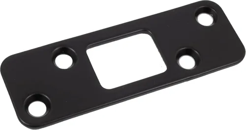 Vista 2 de Stone Harbor Hardware Placa de bloqueo de cerrojo de esquina redonda, 1-1/4" x 3-5/8", 2-1/2" de centro a centro, latón antiguo
