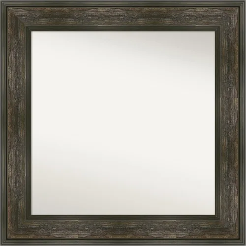 Vista 26 de Amanti Art Espejo de baño marrón para sobre fregadero, 26 x 26 pulgadas, espejo de tocador cuadrado marrón rústico Alexandria, marco de madera