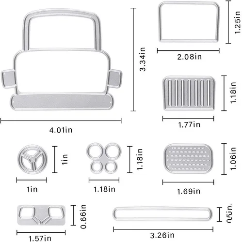 Vista 2 de Troqueles de corte de automóvil, plantillas de metal, herramienta de grabado en relieve, troqueles para hacer tarjetas, álbumes, álbumes