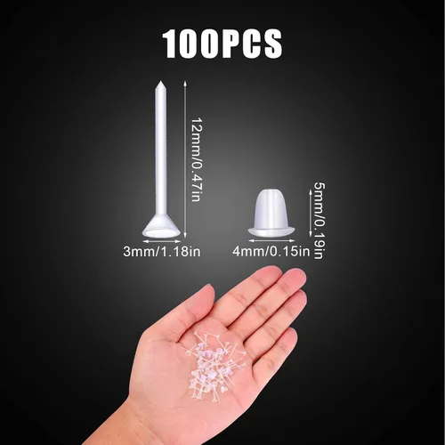 Vista 2 de KINBOM 100 pares de aretes de plástico transparente, protectores de aretes, aretes de plástico invisibles, aretes de plástico transparente, aretes