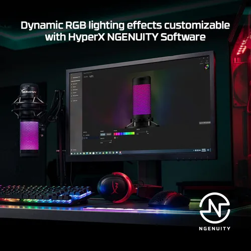 Vista 6 de HyperX Cloud II Wireless - Auriculares para juegos para PC, PS4PS5 y QuadCast S - Micrófono condensador USB RGB para PC, PS4, PS5 y Mac, soporte