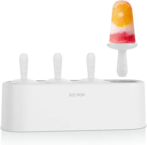 Vista 10 de Juego de 4 moldes para paletas caseras de silicona, moldes para helados, de fácil liberación, reutilizables, moldes para hacer bricolaje