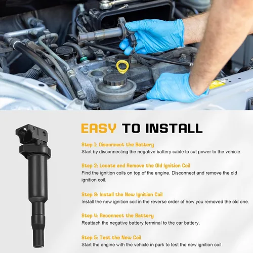 Vista 6 de QYL 6 bobinas de encendido compatibles con BMW 128i 135i 335i 325i 328i 330i M5 M6 525xi 528i 550i 750i N54 X3 X5 X6 Z4 4.4L 4.8L repuesto