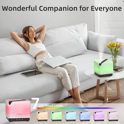 Vista 3 de ASAKUKI Difusor de aceite esencial, humidificador ultrasónico multifuncional para aromaterapia con aceite fragante vaporizador con temporizador