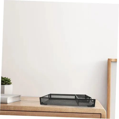 Vista 7 de Uonlytech Metal Desk Organizer with Multi Compartment Storage File Holder for Office and Home Black Metal Organizer for Cosmetics Stationery and