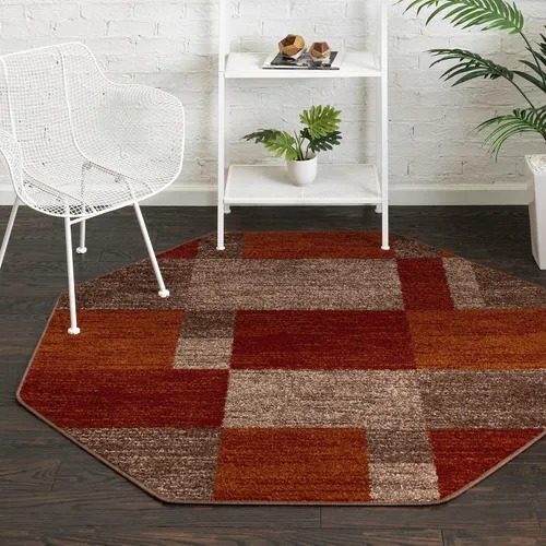 Vista 41 de Unique Loom - Alfombra de la colección Otoño Providence (rectangular de 2 x 3 pies 1 pulgada, azul grisáceo/marrón claro)
