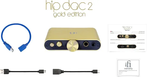 Vista 6 de iFi Hip-dac2 Edición Oro - Amplificador de auriculares DAC equilibrado portátil para Android, iPhone con entrada USB única/Salidas: 3.5mm