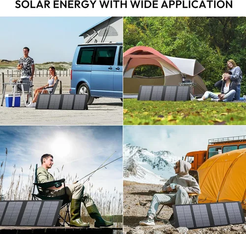 Vista 9 de SinKeu Estación de energía portátil con paneles solares portátiles de 40 W, generador solar de batería LiFePO4 para uso doméstico, banco de energía