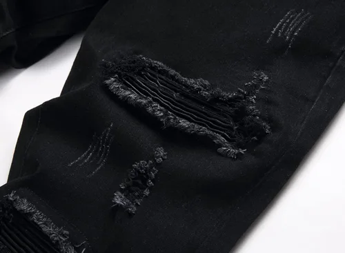 Vista 5 de OIIIO Jeans elásticos rasgados de ajuste regular para hombre