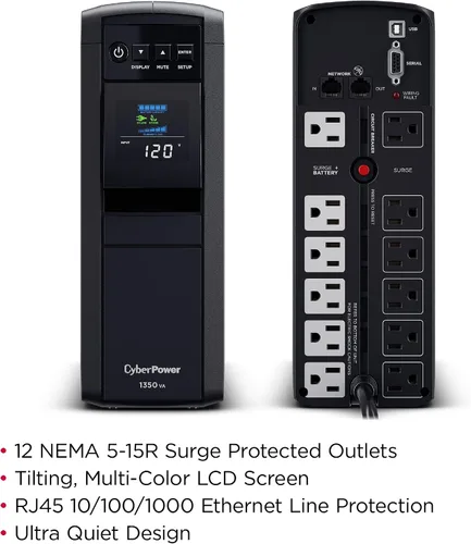 Vista 3 de CyberPower CP1350PFCLCD PFC Sinewave UPS Batería de Respaldo