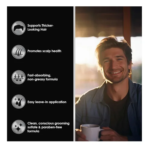 Vista 4 de ThickTails Suero de crecimiento del cabello para hombres para adelgazar el cabello Suero sin enjuague para raíces y cuero cabelludo con cafeína