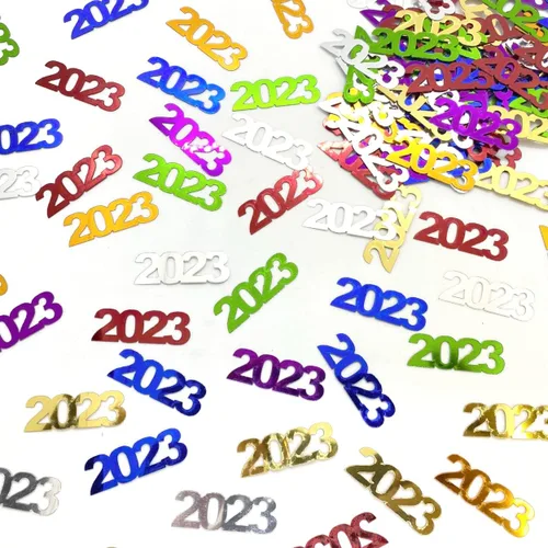 Vista 11 de Confeti Año 2023 Negro - Paquete al por menor #7620 QS0