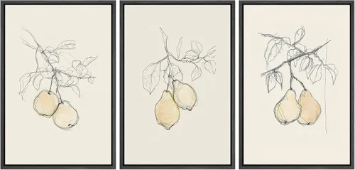 Vista 28 de MUDECOR Lienzo enmarcado para pared, juego de arte de acuarela pastel, bosque de pinos, naturaleza silvestre, ilustraciones modernas, decorativas
