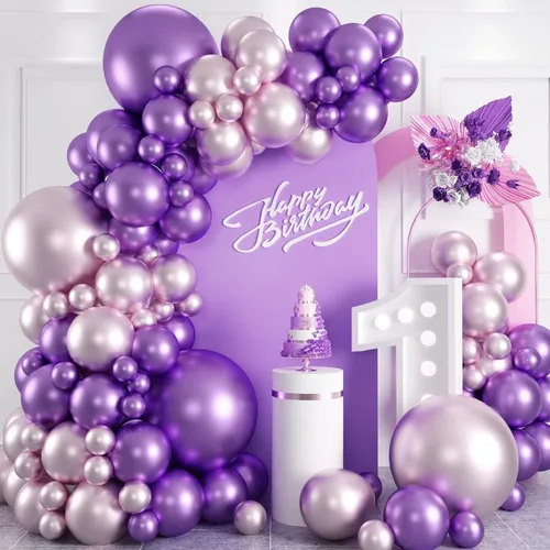 Vista 27 de Kit de arco de globos rosa y azul, kit de guirnalda de 100 globos azul claro rosa macarrón para revelación de género, globos de diferentes tamaños