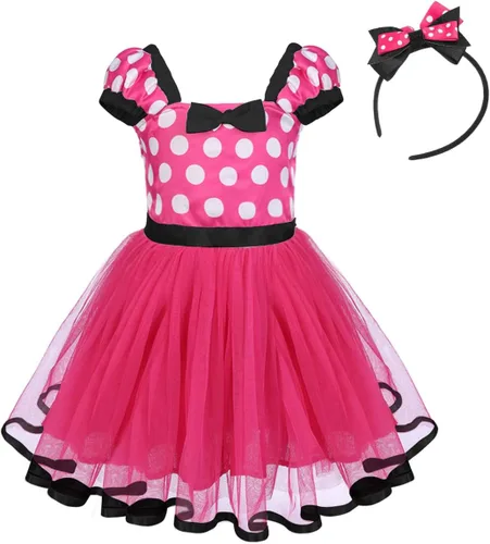 Vista 48 de IWEMEK - Maillot de ballet con diadema para niña con lunares, disfraz con diadema, leotardo
