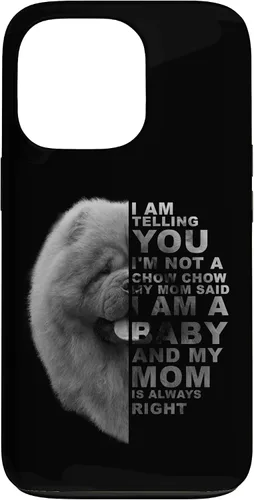 Vista 10 de Funda para iPhone 12 mini My Mom Said I am a Baby Chow Dog Mommy Mother Day