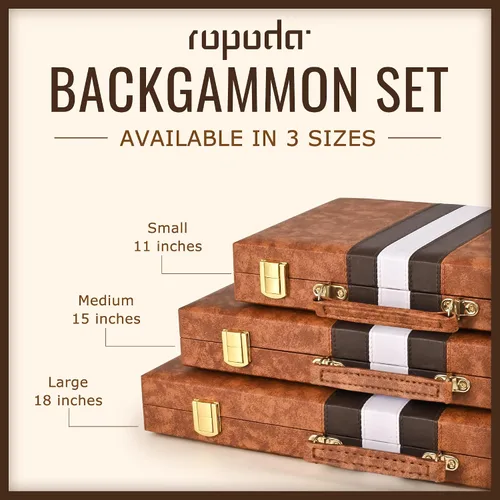 Vista 4 de ropoda Juego de mesa Backgammon (11 pulgadas) para adultos y niños, juego de estrategia de tablero clásico, juego de backgammon portátil y de viaje