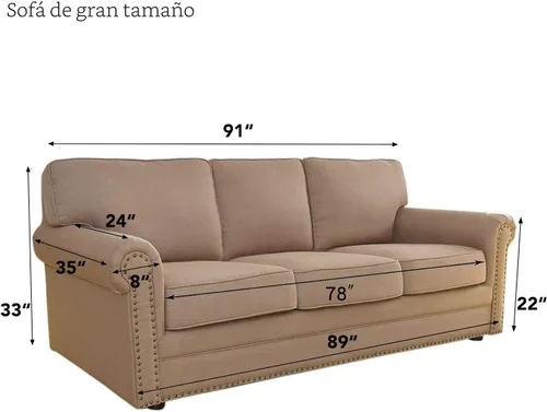 Vista 7 de Easy-Going - Funda elástica sobredimensionada para sofá, 1 pieza, protector muebles, suave, parte inferior elástica, para niños, tela jacquard