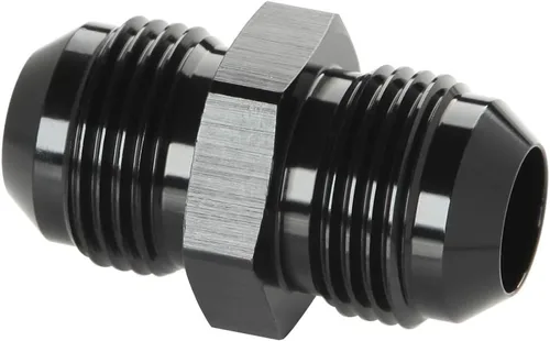 Vista 16 de 3AN macho a 3AN macho Flare 45 grados Unión acoplador adaptador de montaje aluminio negro