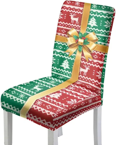Vista 2 de Rnyleeg Juego de 1 fundas para sillas de comedor de Navidad, fundas para sillas de comedor, diseño étnico, diseño étnico, suave, lavable, para Arco