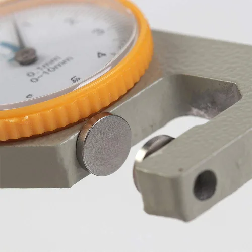 Vista 3 de WUTA Medidor de Grosor de Cuero Herramientas de Medición 0-10mm/0.1mm Medidor de Grosor de Dial Medidor de Papel Tester para Tubo Hueco, Tubo