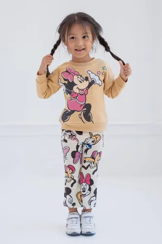 Vista 4 de Disney Minnie Mouse Daisy Duck - Conjunto de sudadera de forro polar y leggings para niñas pequeñas