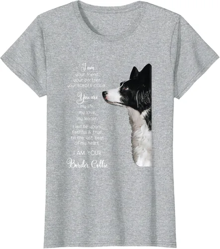 Vista 28 de Funny I Am Your Friend Your Partner Your Border Collie - Camiseta de regalo, Negro, S