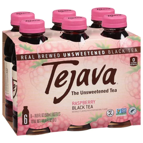 Vista 13 de Tejava Té helado negro con limón, paquete de 6, botellas de PET de 16.9oz, sin azúcar, sin OGM, kosher, sin azúcar ni edulcorantes, sin calorías