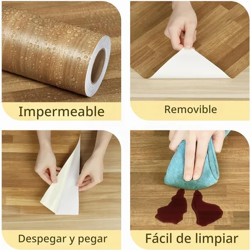 Vista 6 de Papel de Contacto Autoadhesivo de Bloque de Carnicero para Encimera de Cocina Despegar y Pegar Papel Tapiz de Madera Impermeable Removible Papel