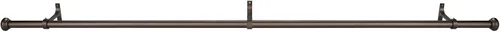 Vista 7 de Barra de cortina resistente ajustable, 1 pulgada, 28-48 pulgadas, tapa redonda, soportes de aluminio premium, adecuada para ventanas y patios