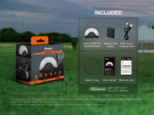 Vista 9 de Fenix CL20R Pro USB recargable 400 lúmenes RGB/luz blanca con detección de movimiento dedicada para campamento/dormitorio con batería EdisonBright