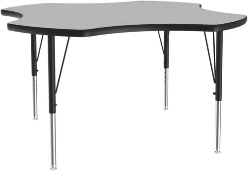 Vista 48 de Correll Mesa rectangular de actividades para el aula de 24 x 48 pulgadas, altura ajustable (19 a 29 pulgadas), parte superior de granito gris, borde