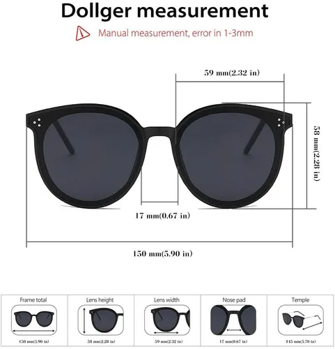 Vista 6 de Dollger Gafas de sol redondas polarizadas con diseño de ojo de gato para mujeres y hombres