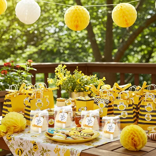 Vista 6 de Yinder 1 pieza de premio de baby shower para ganadores, recuerdos de fiesta de miel, tarros de miel de cerámica de 3 onzas con goteros, mini macetas